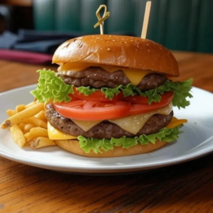 Chef-crafted gourmet burger with premium ingredients