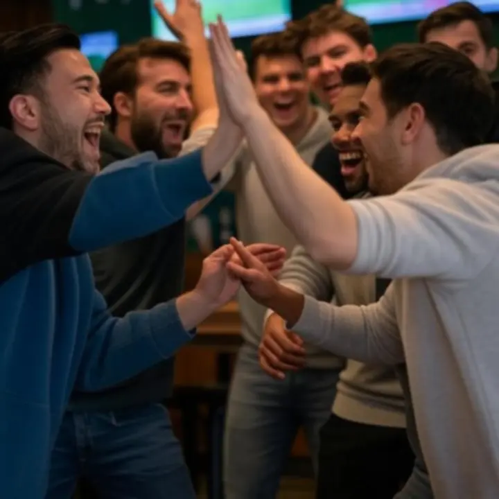 Goście cieszący się meczem w atmosferze kamaraderii